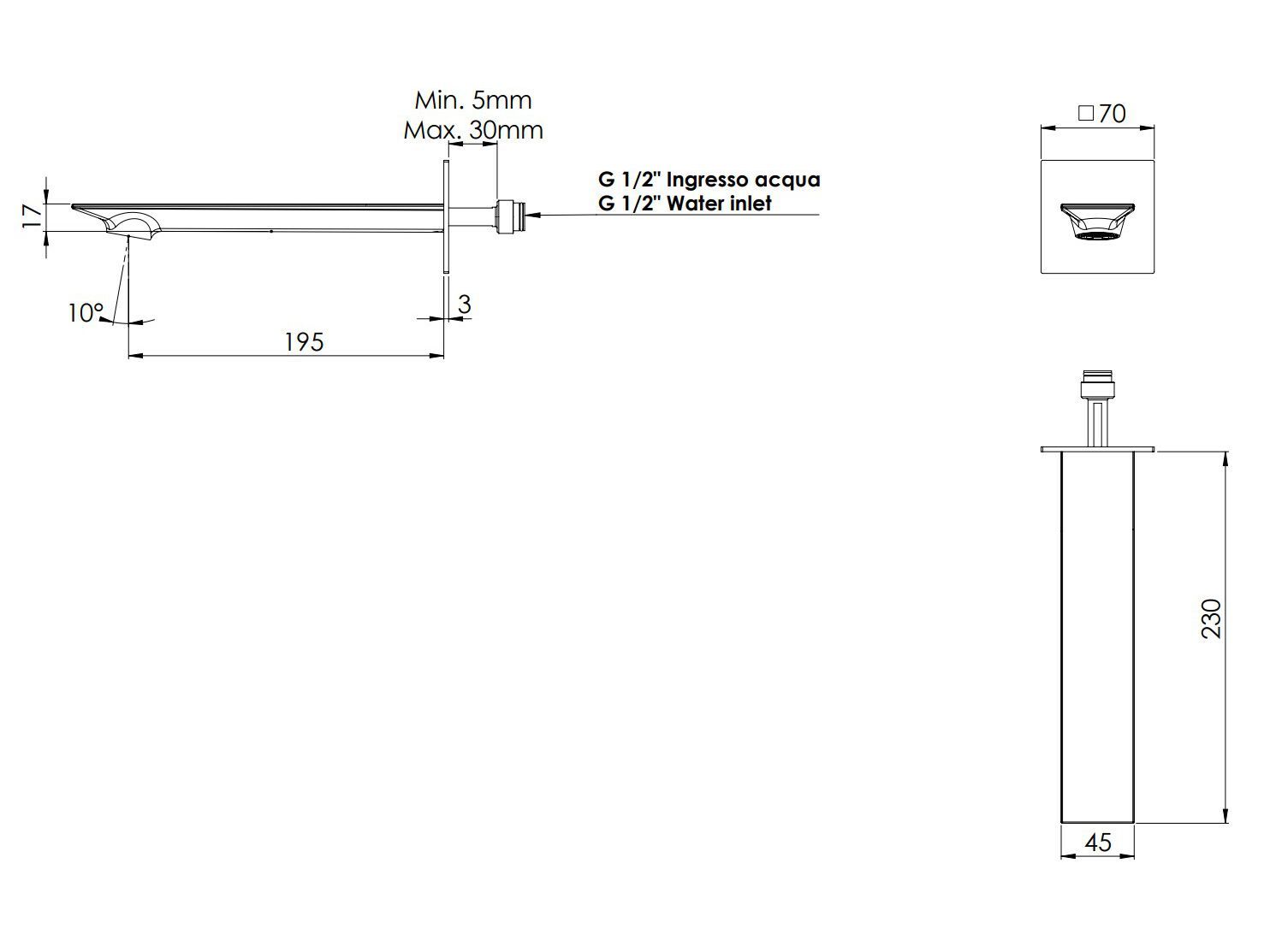 Настенный дозирующий носик для умывальника Rubinetterie Mariani Icon ARCH-00051458 - Вид №3