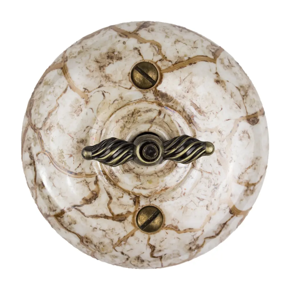 Выключатель накладной Electraline Bironi Ретро 2 положения цвет мрамор STLM-2033270