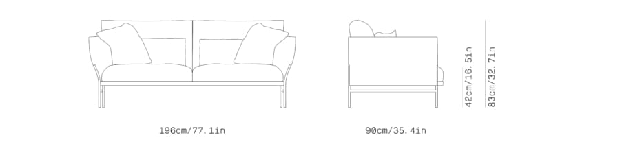 3-местный тканевый линейный диван Omelette Editions Majestic ARCH-00028042 - Вид №3