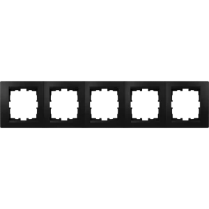 Рамка для розеток и выключателей Lezard Karina 5 постов горизонтальная цвет черный бархат