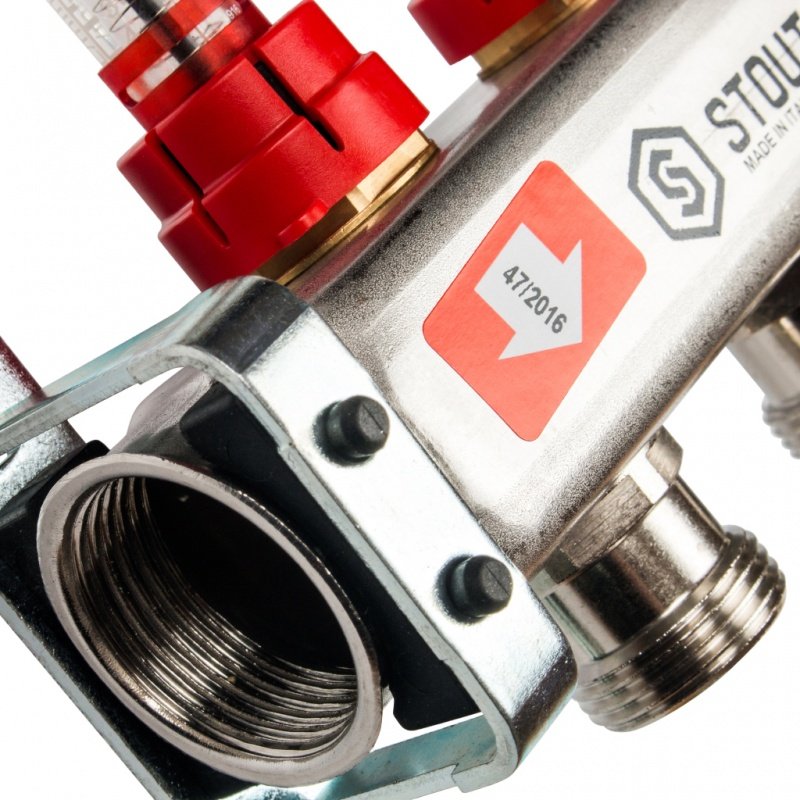 Коллектор из нержавеющей стали на 6 вых. с расходомерами STOUT SMS0917000006 - Вид №1