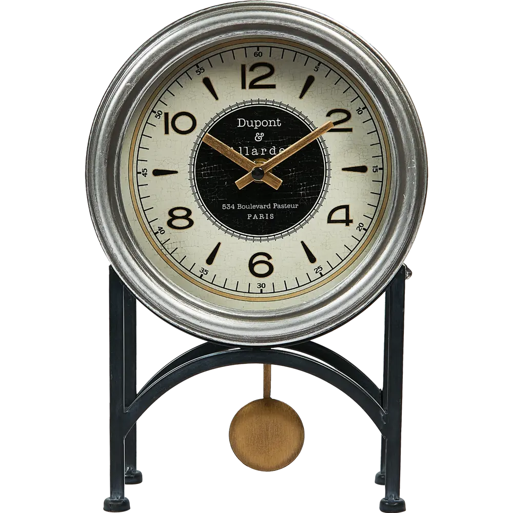 Часы настольные Dream River Маятник EA13242 круглые МДФ цвет серый/черно-белый бесшумные ø18.5 Осень STLM-2074908 - Вид №1