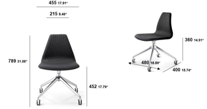 Вращающееся офисное кресло с колесами SITIA NUKI ARCH-00077662 - Вид №3