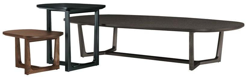 Poliform Низкий овальный деревянный журнальный столик для гостиной sun-id-1351361 - Вид №3