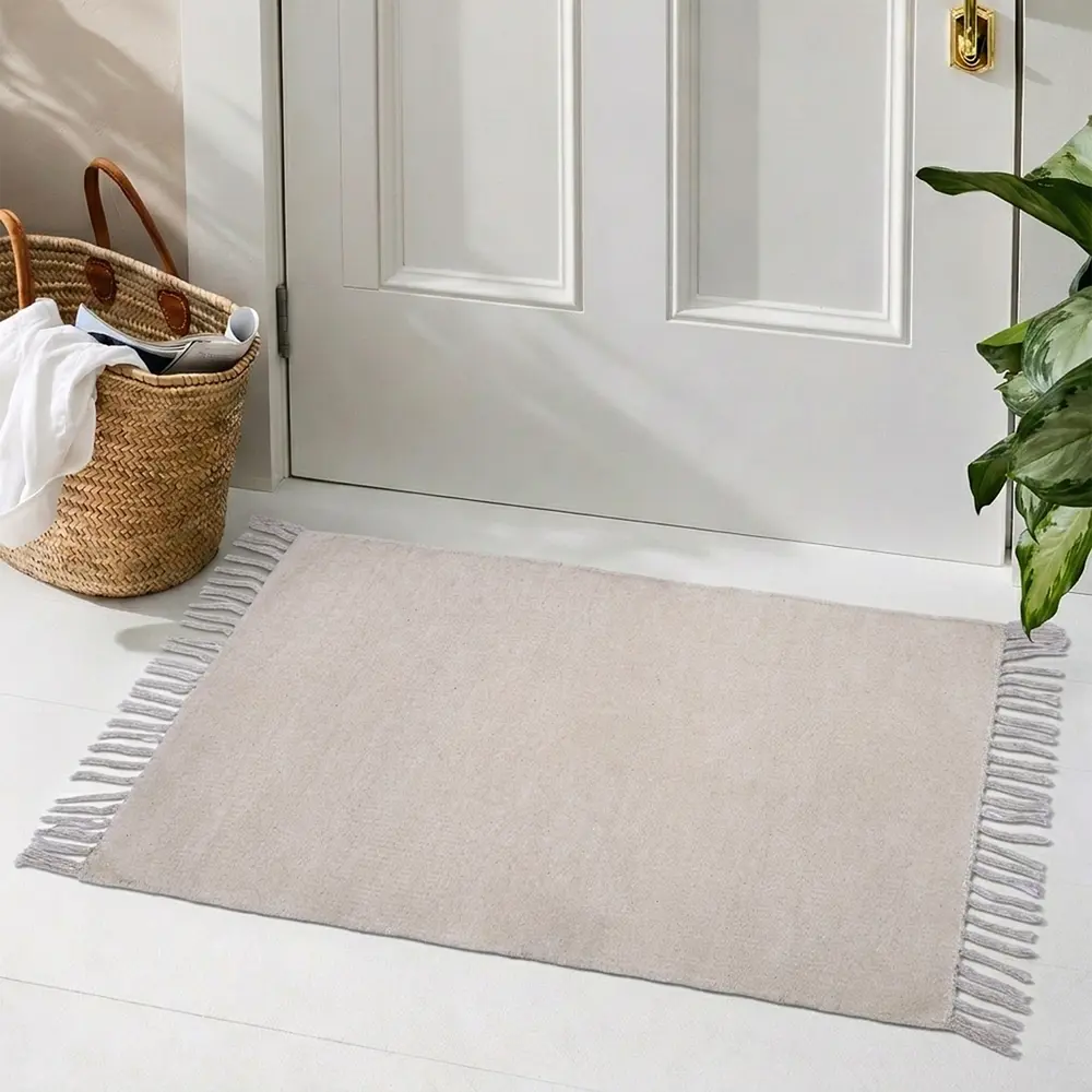 Коврик декоративный KREAFORTA Bareilly 50x80 см хлопок цвет белый STLM-2081448