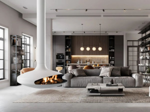 Металлический вращающийся газовый подвесной камин