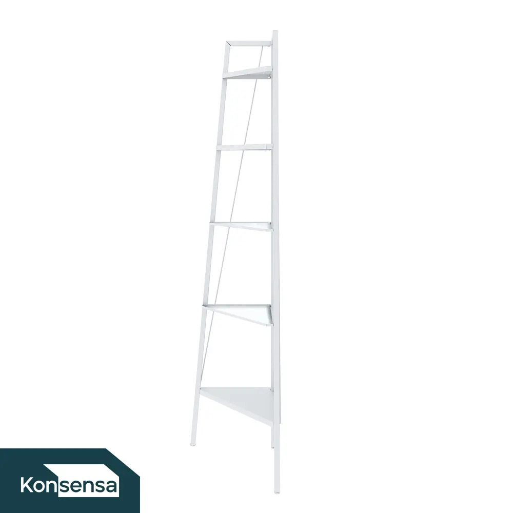 Стеллаж для ванной KONSENSA угловой Бруклин 35x35x170 см цвет белый STLM-2094743 - Вид №2