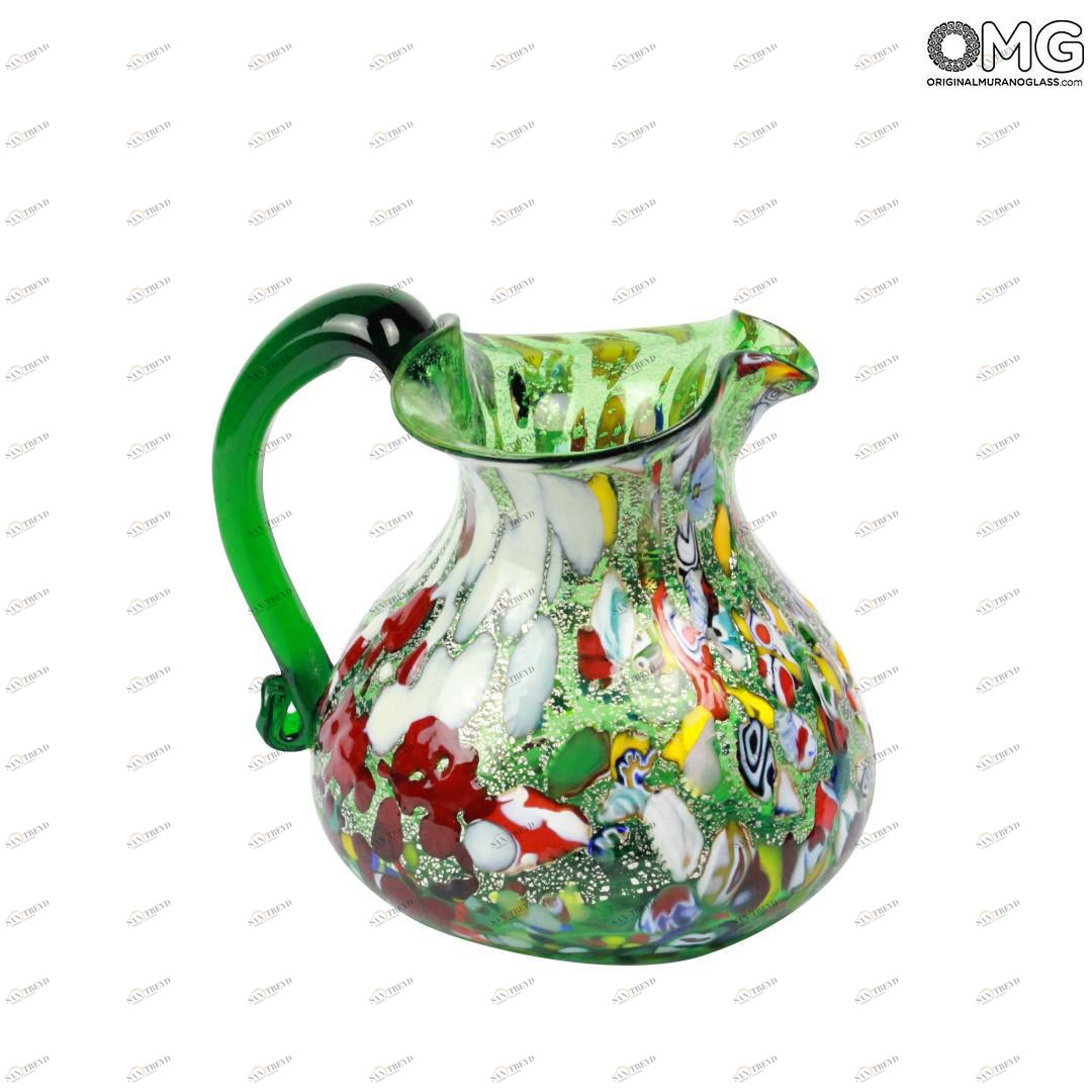 620 ORIGINALMURANOGLASS Кувшин для вина и воды - Murrina verde - муранское стекло OMG 12 см 