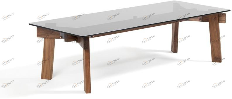 Blå Station Низкий прямоугольный журнальный столик из дерева и стекла Size Bla Station sun-id-1494893