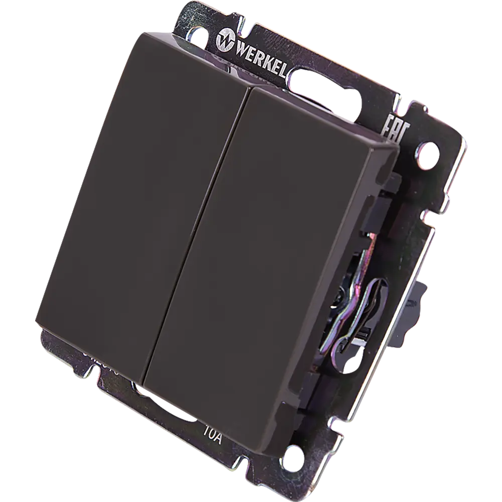 Выключатель проходной встраиваемый Werkel 2 клавиши, цвет серо-коричневый Встраиваемые механизмы STLM-2206711 - Вид №2