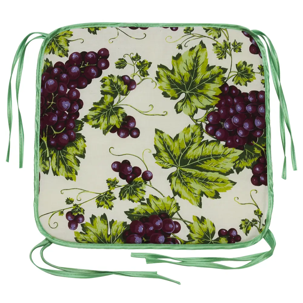 Сидушка для стула «Виноград» 35х35 см цвет бело-зелёный Santreyd STLM-2183515