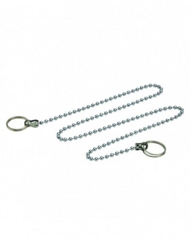 008300 000 01  Поставляются разрезные кольца для цепочки с бусинами, Д. 3,2 мм, Л. 500 мм, нержавеющая сталь Valentin Хром  - Вид №1