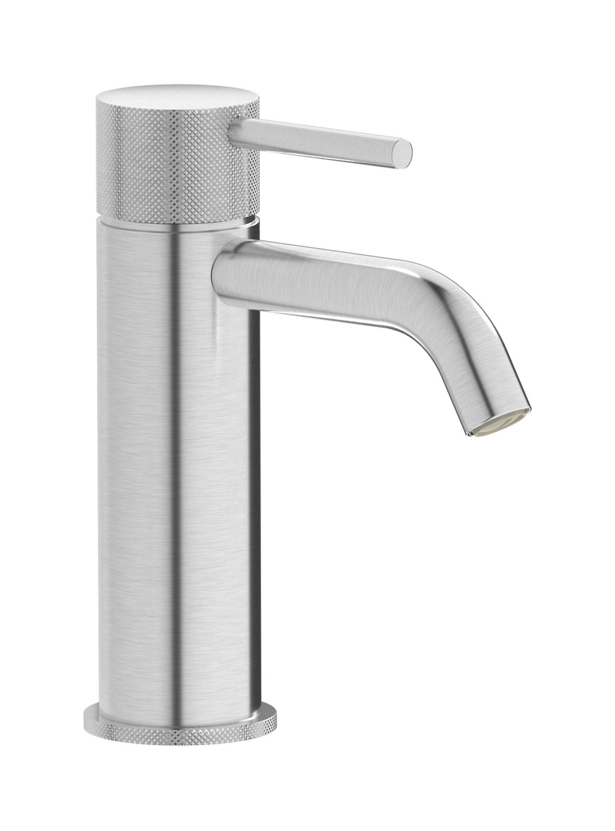 Смеситель для раковины на 1 отверстие в комплекте с донным клапаном. WE ARE IB id200ss Brushed Nickel Industria