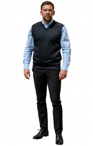 67743 Жилет "ОМЕГА" цвет черный с черным  Одежда для охранных структур  размер 52-54