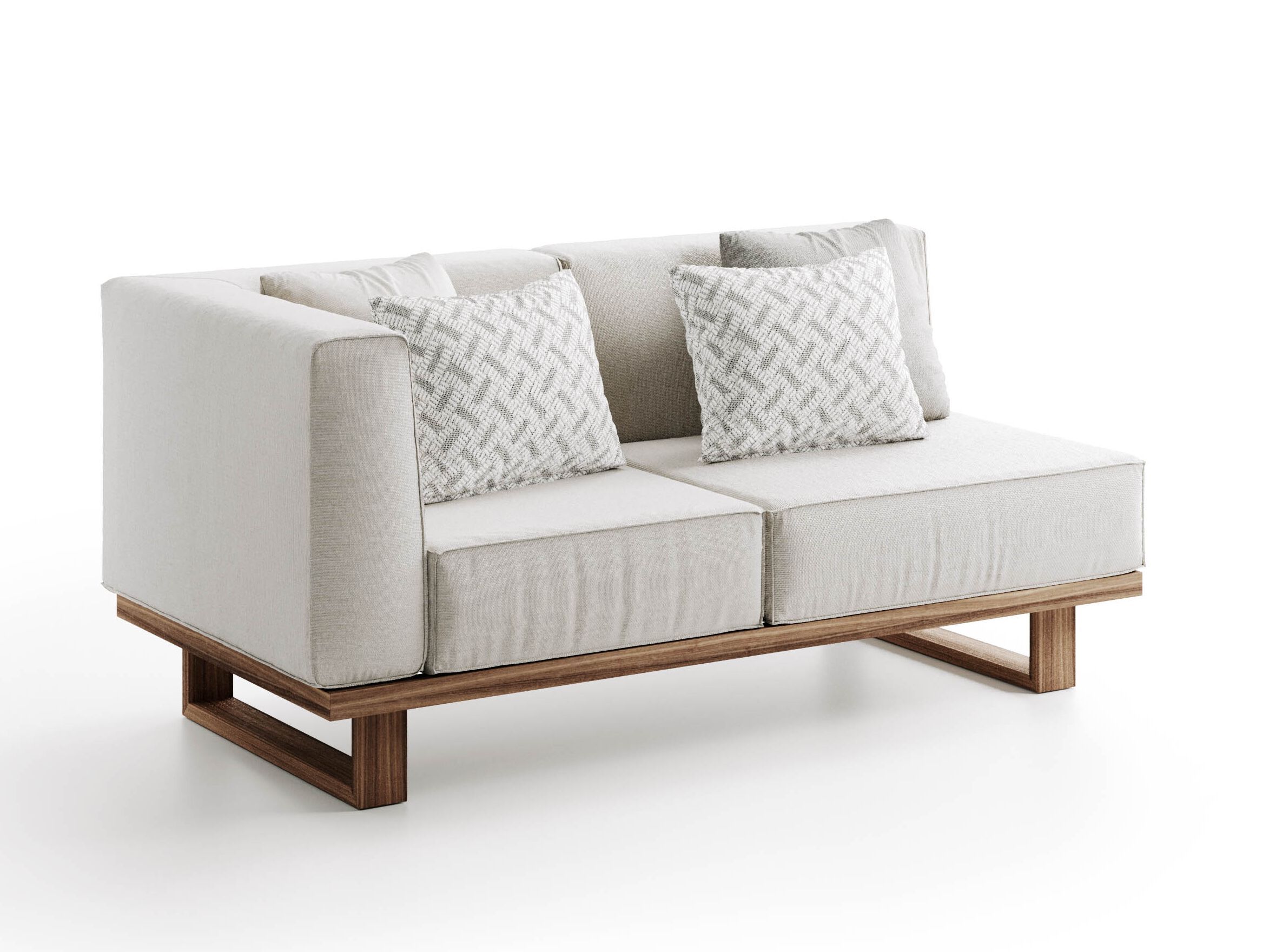 2-местный садовый диван из тикового дерева и ткани Atmosphera 9.Zero ARCH-00061750