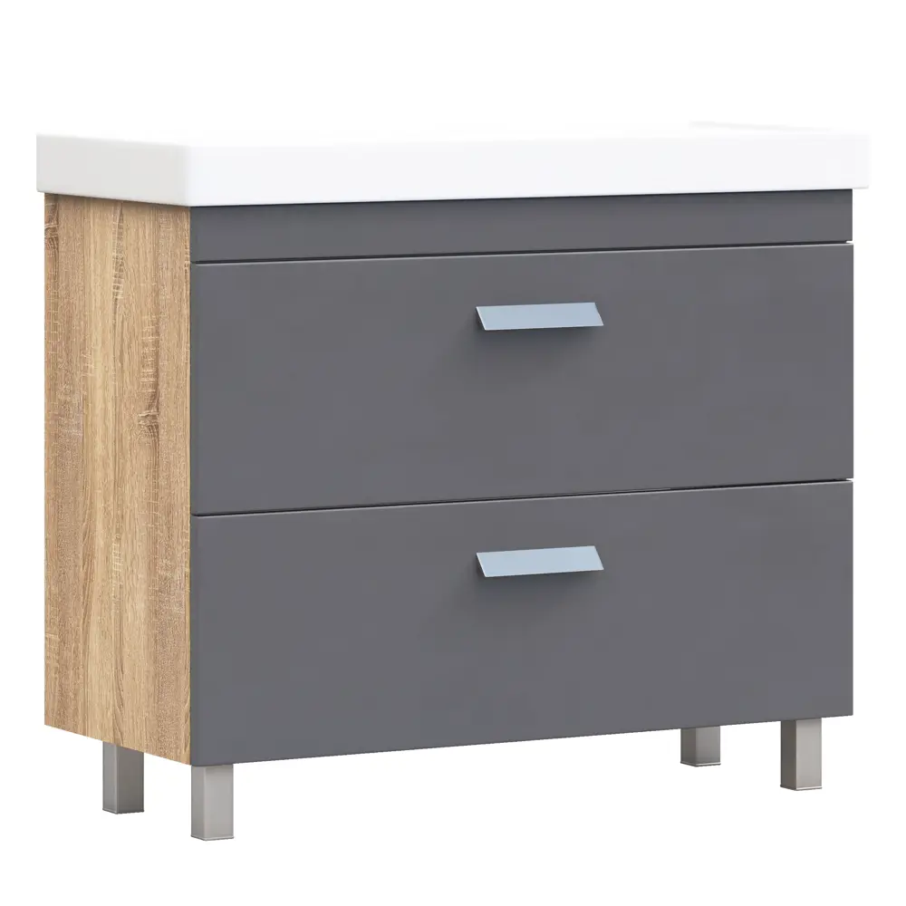 Тумба в ванную Vigo Hilton 100x80 см ДСП цвет графит STLM-2195476 - Вид №1