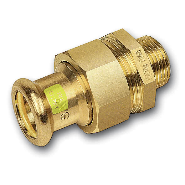 1113432834 SANHA 11343G пресс-фитинг газ, бронза, сгон самоуплот. ВПр-НР 28x3/4 мм  - Вид №1