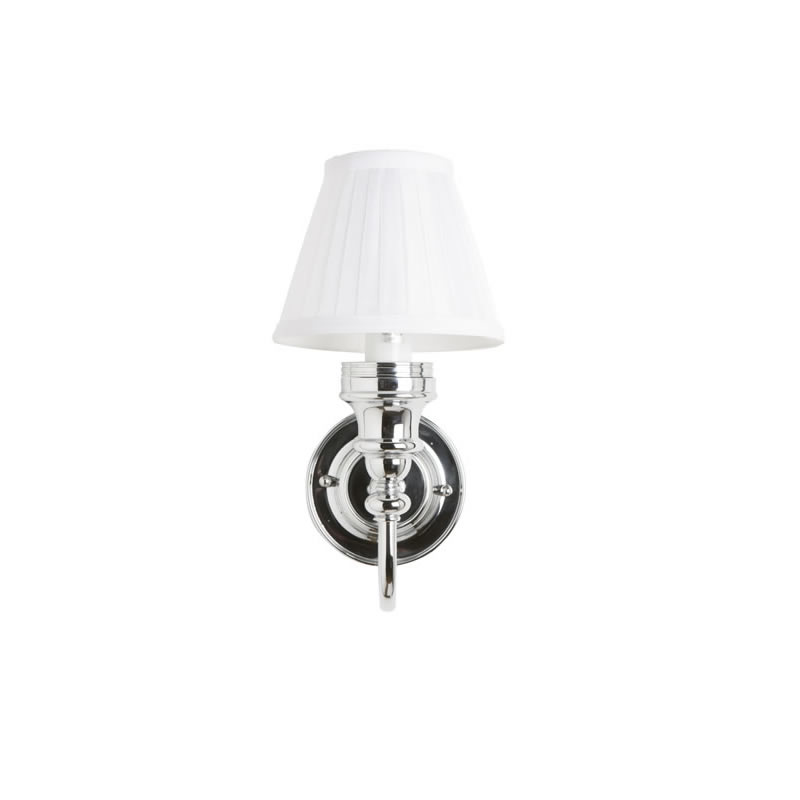 Burlington Изысканный настенный светильник для ванной комнаты Burlington LED с хромированным основанием и белым тонким плиссированным плафоном Хром BL22 