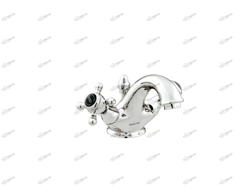 035005.N00.62 Смеситель для раковины на одно отверстие, черный фарфор Сатин никель Mestre RETRO