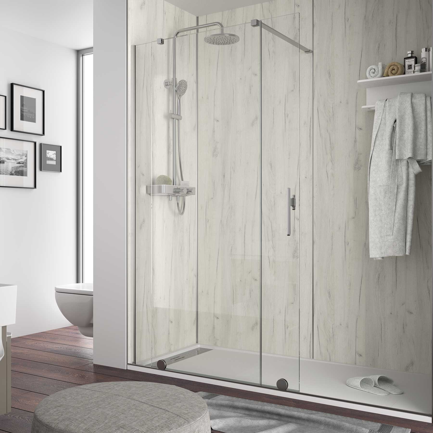 88082 SALGAR Душевая панель ATLAS artic oak 800 x 2550 x 4 мм