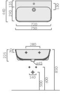 5401 Подвесная раковина настенная овальная Galassia MEG11 белая - Вид №1
