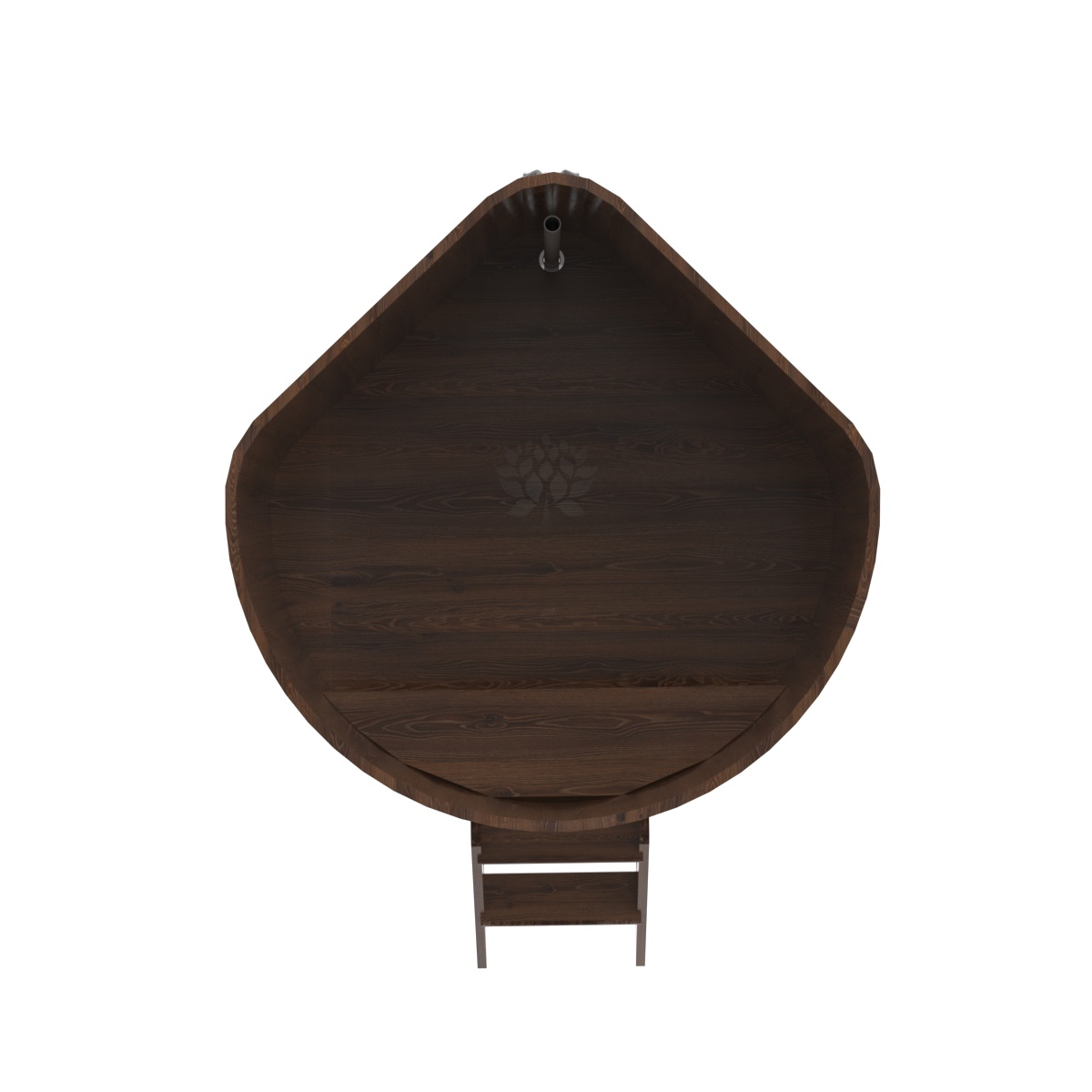 1365 Купель угловая из дуба 1,37х1,37х1,1 морёная Alyarus  - Вид №4