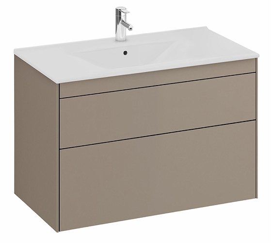 47437 IFO Sense тумба под умывальник с двумя ящиками, W = 600 мм, W1 = 610 мм, темно-серый - Вид №10