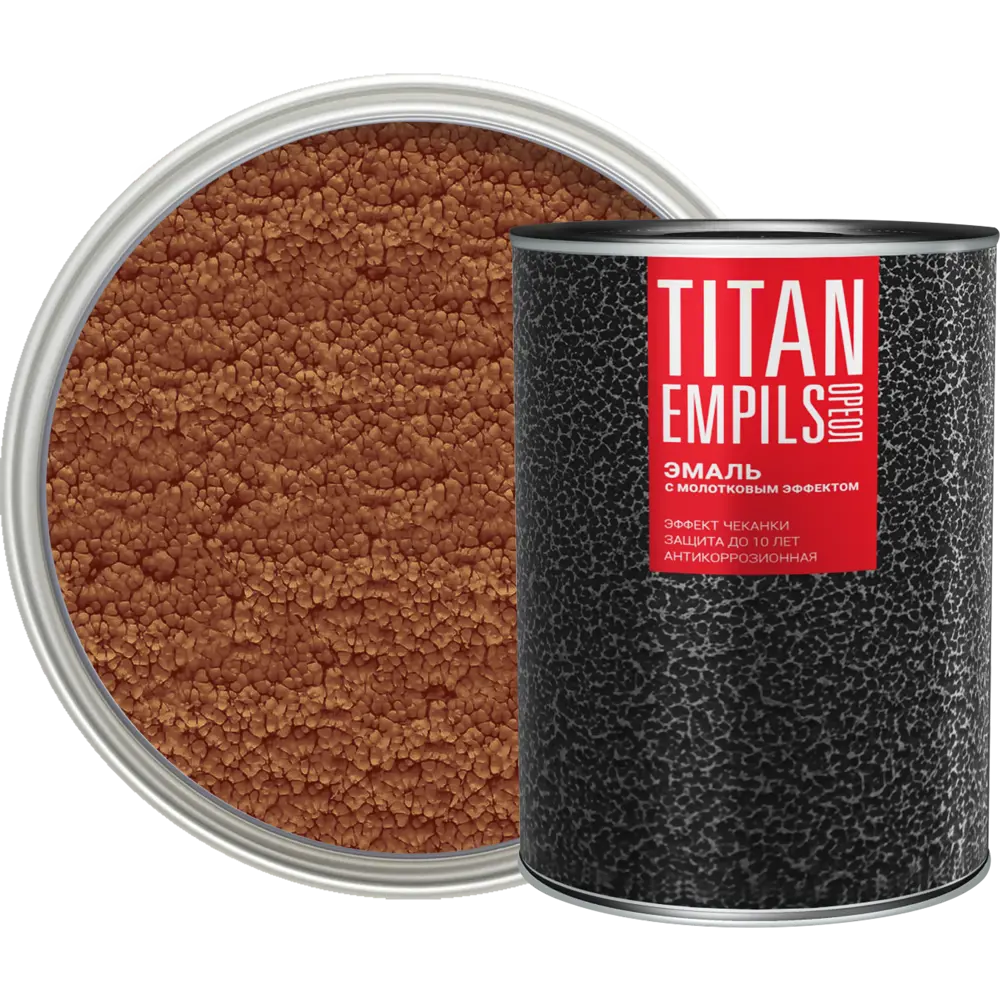 Грунт-эмаль 3 в 1 Ореол Titan молотковая цвет медный 0.8 кг STLM-2098643
