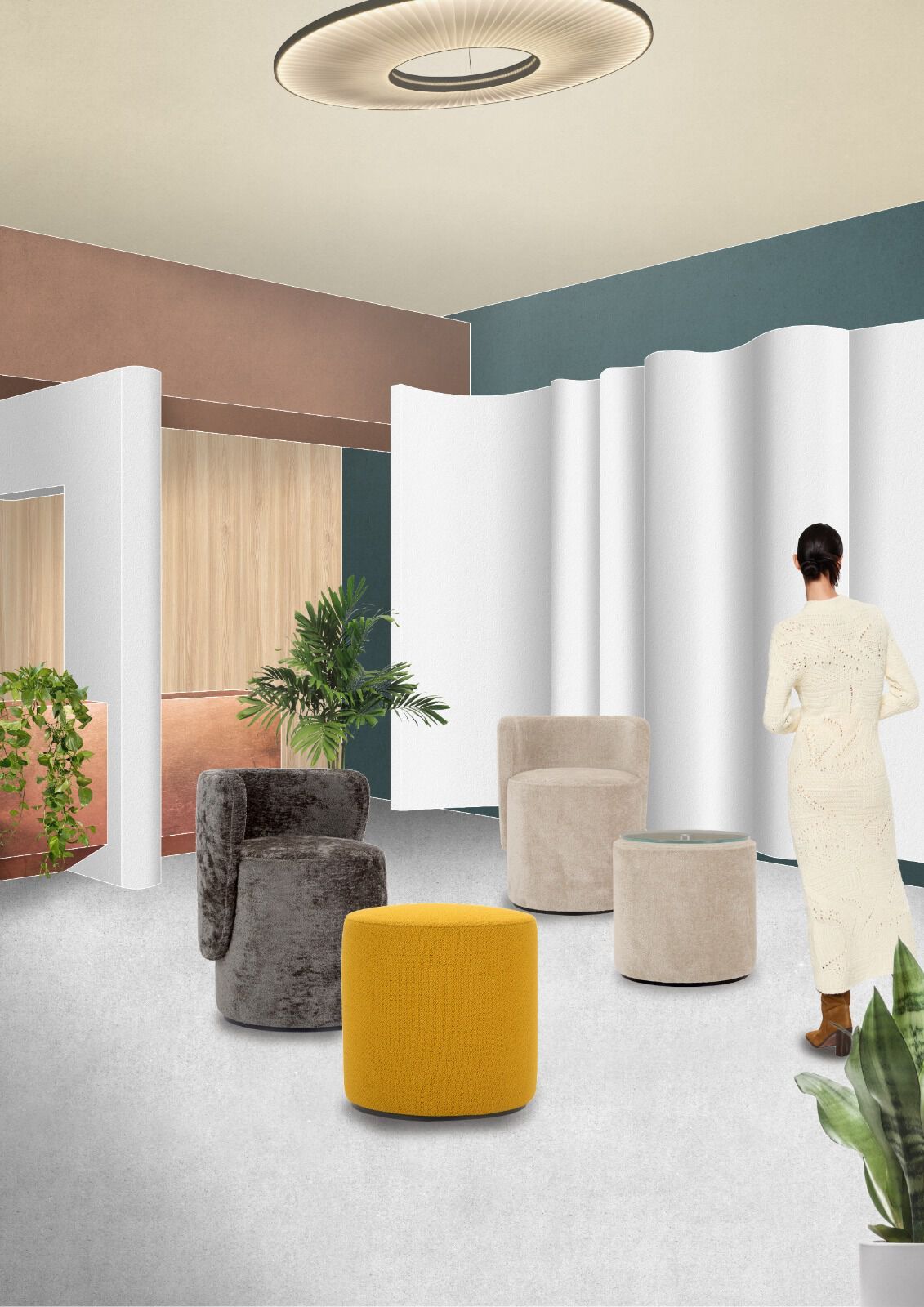 Круглый пуф из ткани Adrenalina Boll ARCH-00134645 - Вид №1