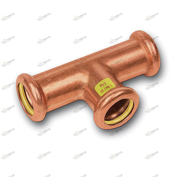 110130353528 SANHA 10130 пресс-фитинг газ, медь, тройник ВПр 35x35x28 мм 