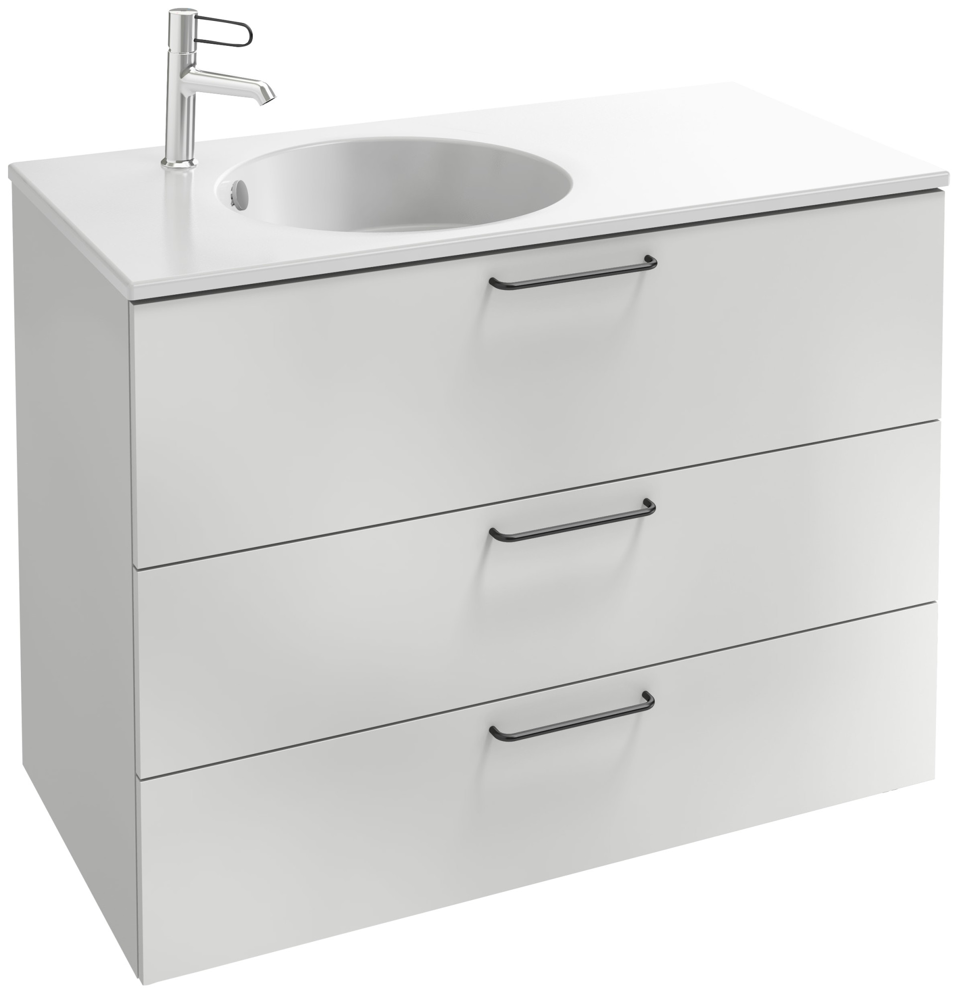 EB2534-R9-NR4 Тумба для столешницы 100 см, 3 ящика, черная ручка JACOB DELAFON ODÉON RIVE GAUCHE ODEON RIVE GAUCHE