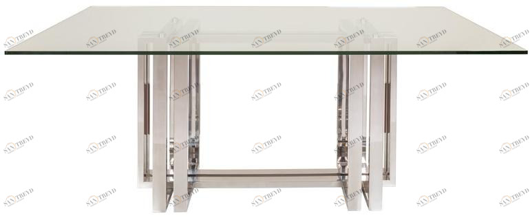 Stylish Club Прямоугольный обеденный стол из нержавеющей стали и стекла Vector Scf.vt11
