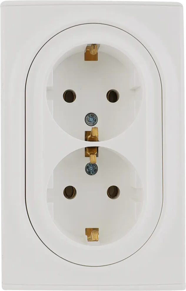 ONEKEYELECTRO Florence — двойная розетка с заземлением в классическом белом цвете 82126961