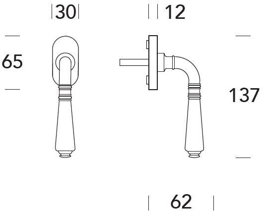 Reguitti Оконная ручка из латуни dk на розе Ginevra A040dk02468 - Вид №1