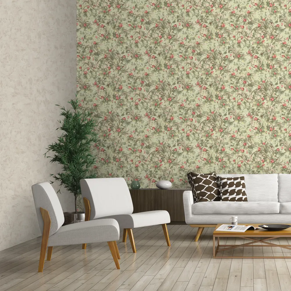 Обои флизелиновые Euro Decor Rosalina зелёные 1.06 м 1159-04 82107823 STLM-2197884 - Вид №3