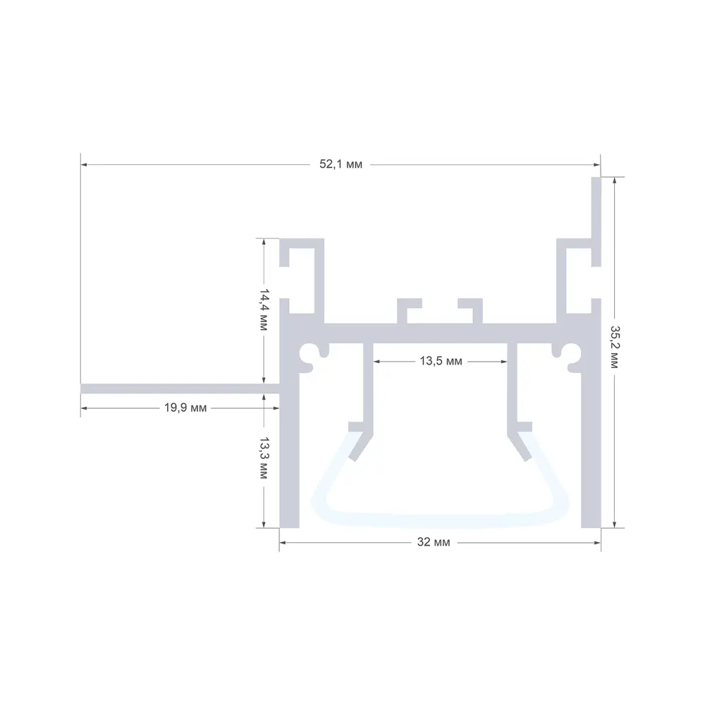 Профиль для стены Apeyron алюминиевый 51.2x35.2 мм 2 м STLM-2138005 - Вид №4