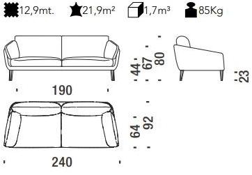 Moroso Съемный тканевый диван Sister ray sun-id-1434060 - Вид №3
