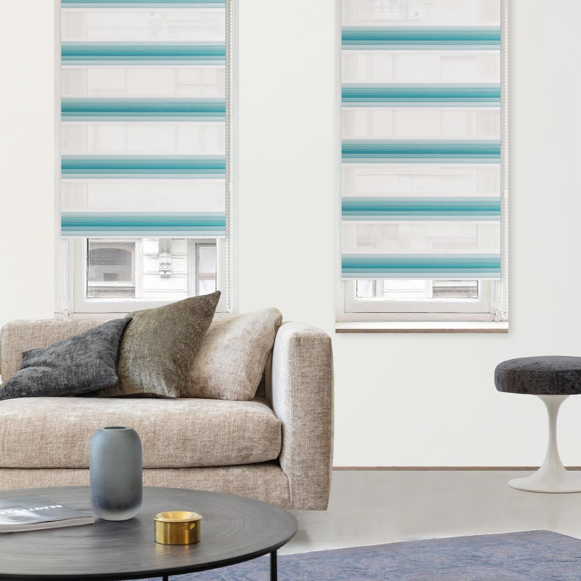 83503147 Штора рулонная день-ночь Miamoza Palermo 40x160 см зелёная Santreyd  - Вид №2