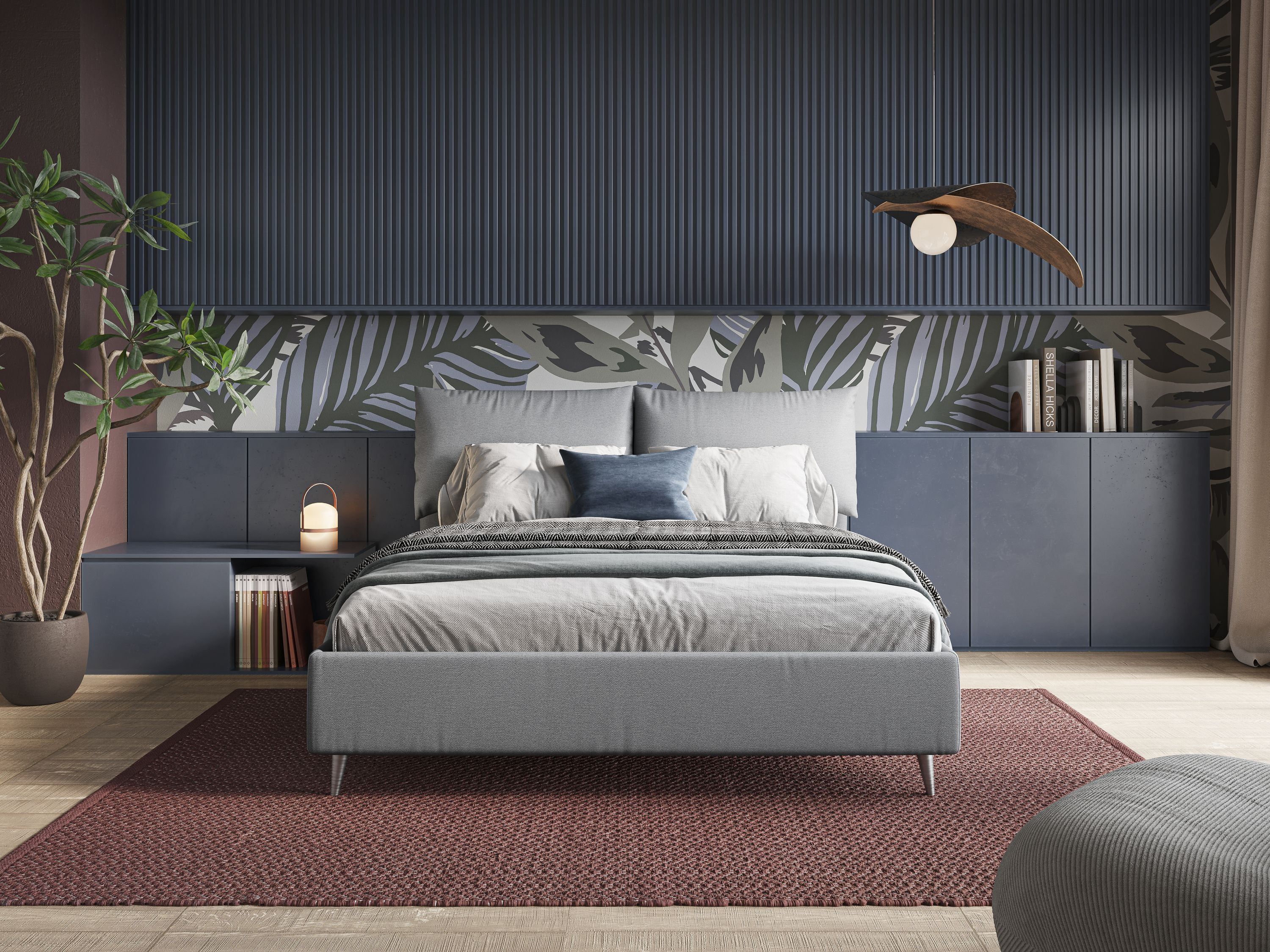 Съемная кровать для хранения ткани с мягким изголовьем Divani.Store ELSA ARCH-00029757 - Вид №1