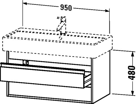 KT663804343 Ketho Тумбочка подвесная Базальт матовый, декор Duravit - Вид №1