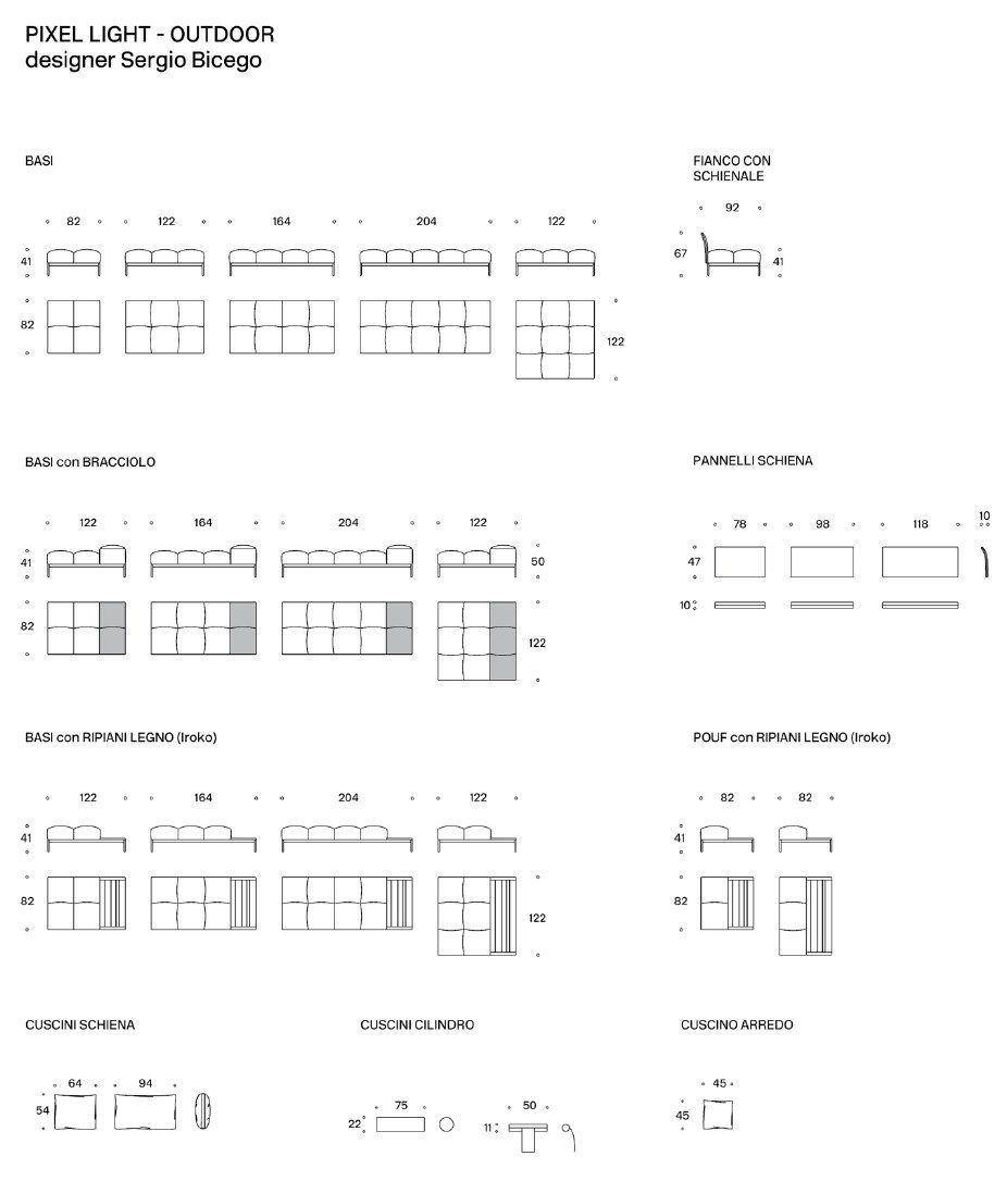 Ткань сад диван Saba Italia Pixel Light ARCH-00122852 - Вид №6
