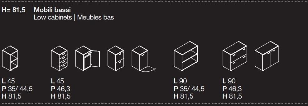 Las Mobili Низкий офисный шкаф с замком Contenitori universali evo sun-id-1369627 - Вид №2