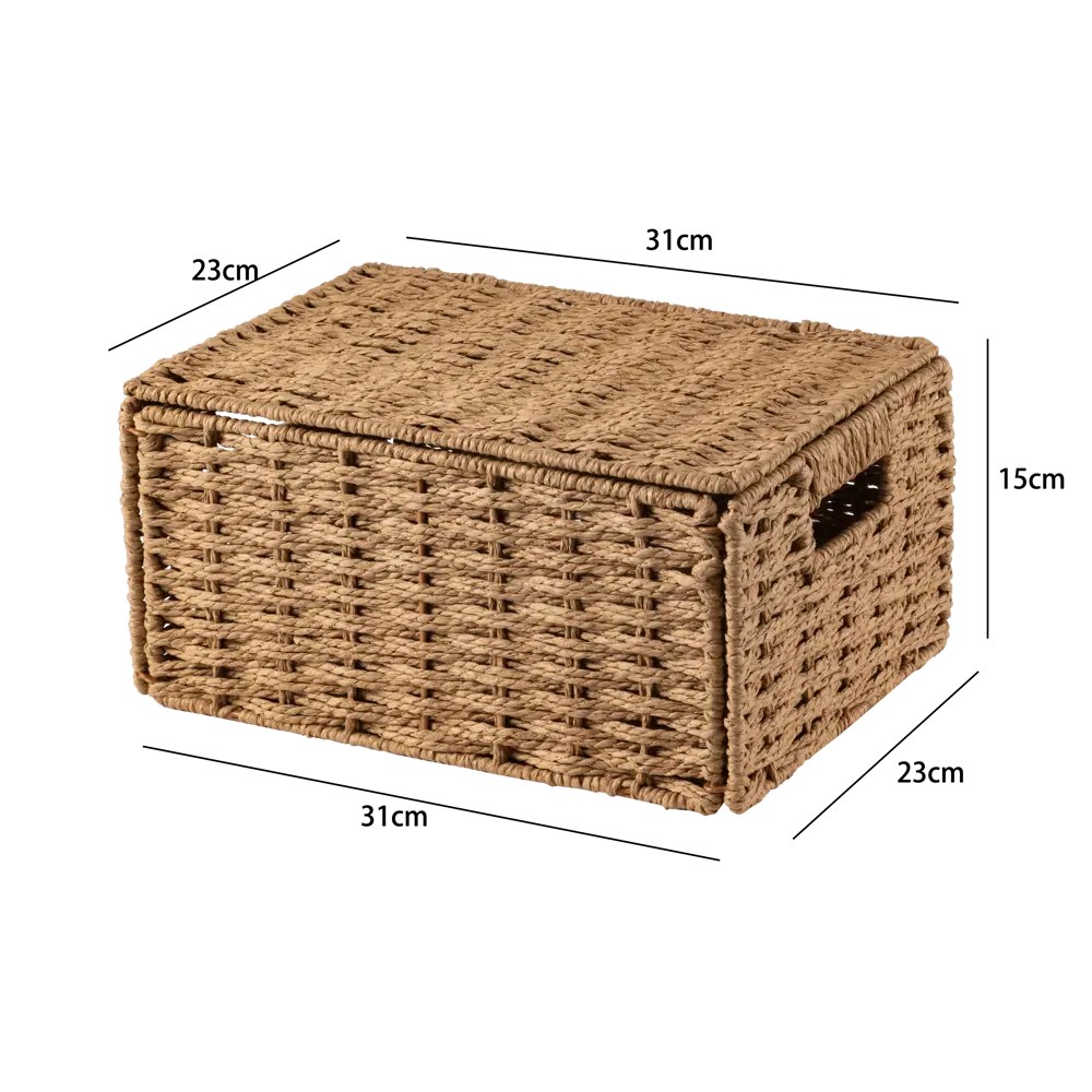 Корз плетен с кр 31X23X15см беж Konsensa STLM-2021431