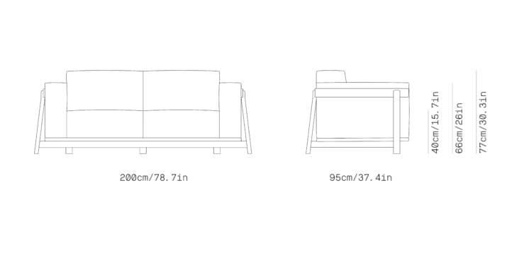 3-местный тканевый линейный диван Omelette Editions ARCH-00098068 - Вид №2