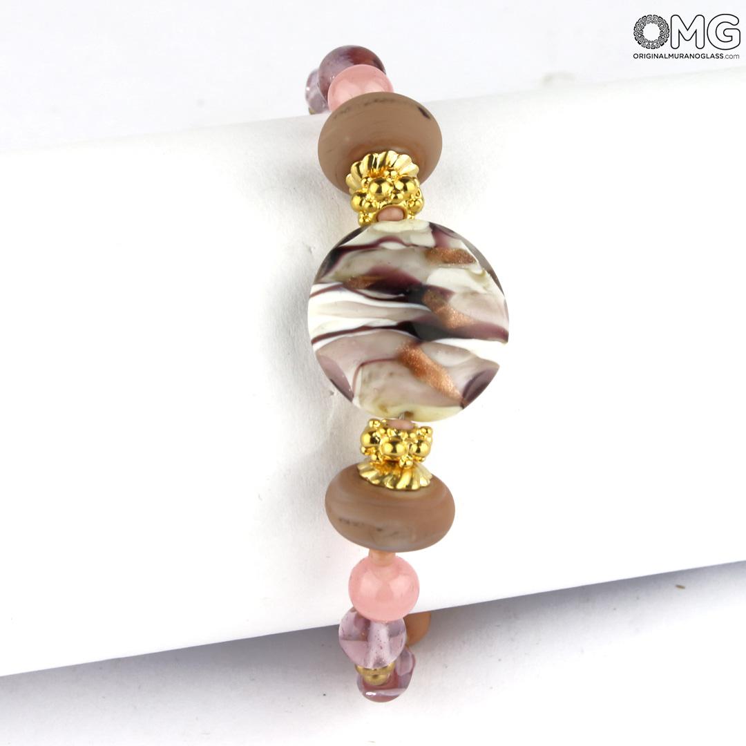 3476 ORIGINALMURANOGLASS Браслет Гайя - золото - муранское стекло Original Murano Glass OMG 18 см  - Вид №1