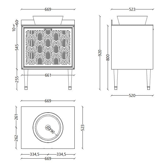 Деревянный одиночный напольный умывальник с ящиками Park Avenue CORA 1A ARCH-00059779 - Вид №8