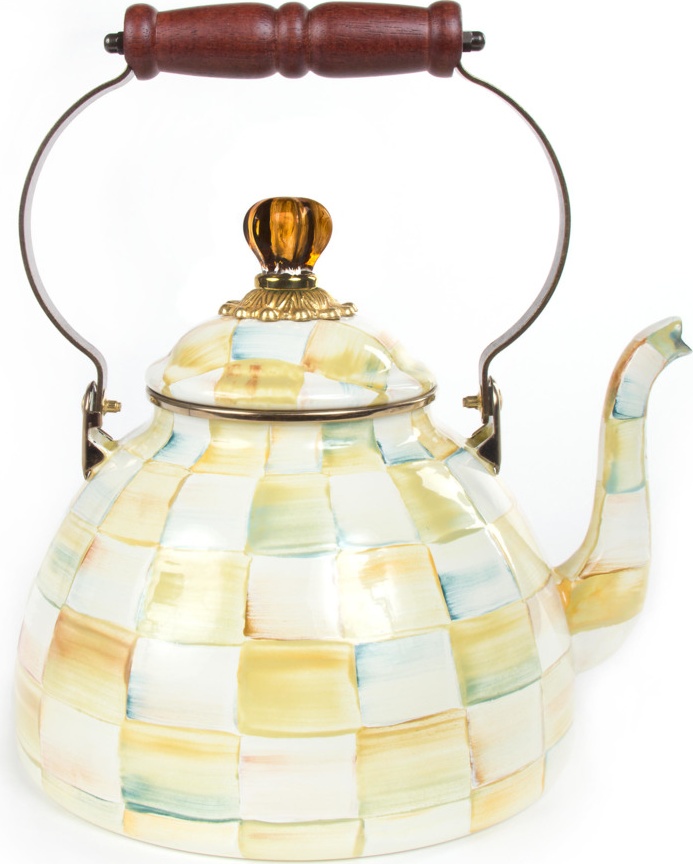 10654493 Mackenzie-Childs Чайник 3л Parchment Check Сталь 