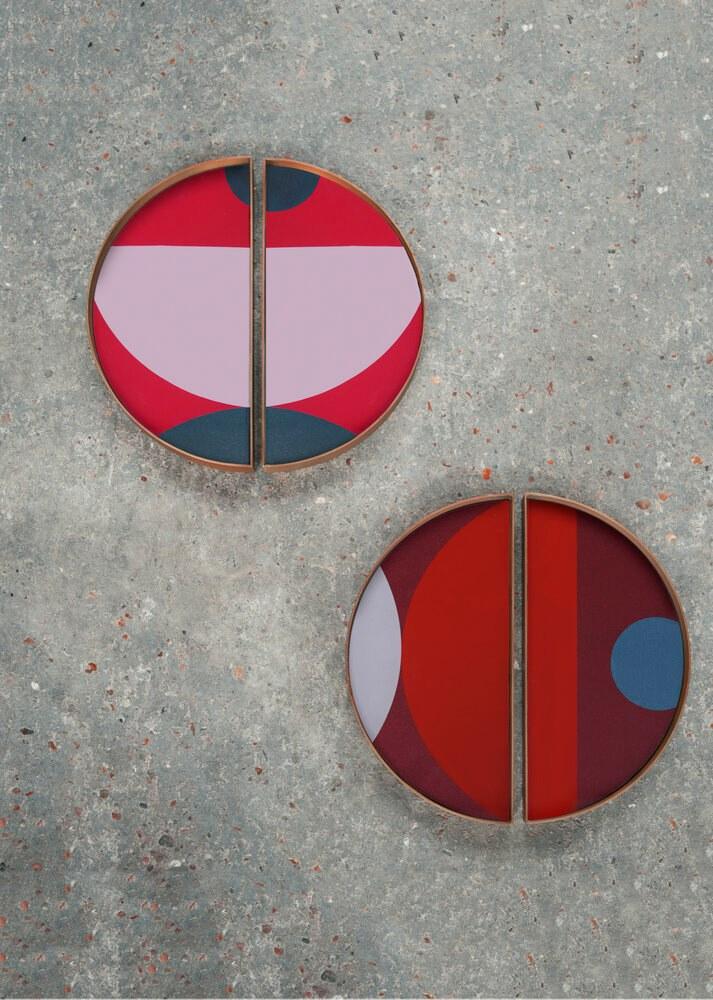 Ethnicraft Стеклянный поднос с ручной росписью Urban geometry 20941 - Вид №2