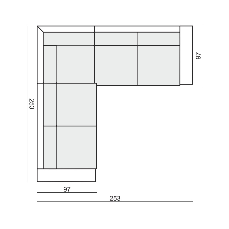 Диван угловой Abbe, серый Sits S1010 - Вид №4