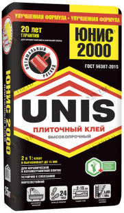 Плиточный клей Юнис 2000 25кг Unis 361